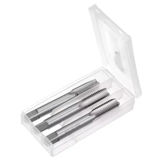 ANSI Standard HSS Co 5% 3PCS Hand Taps Set Inch Size Straight Flute 1/4-20 to 1-1/2-12 Unc Taps